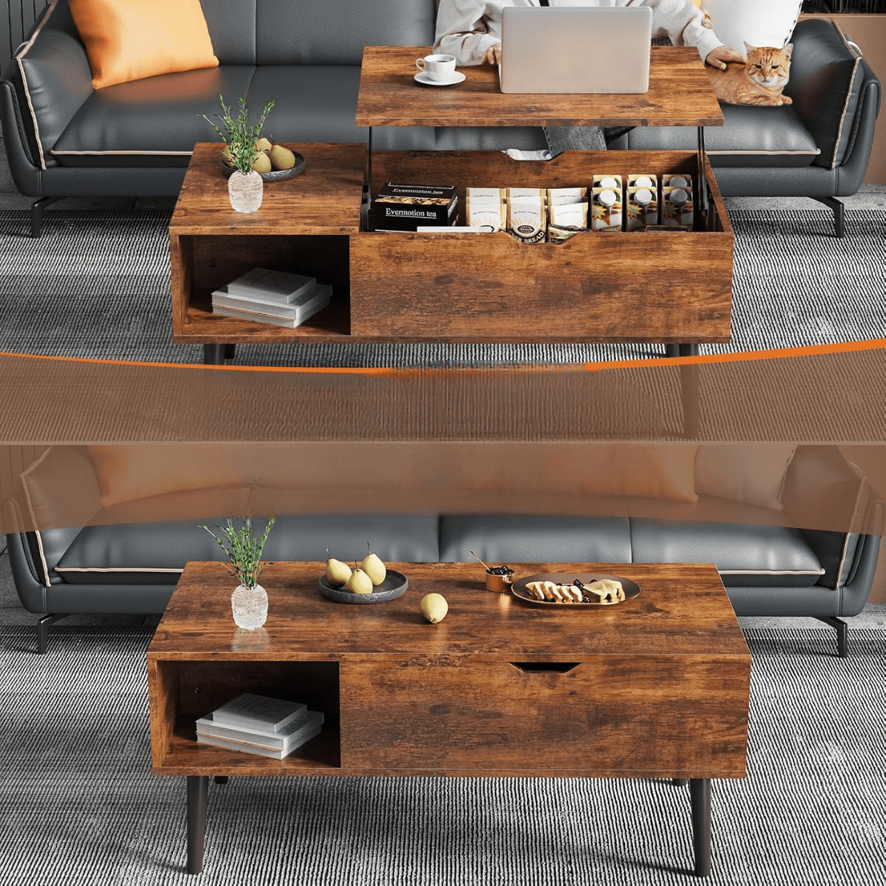 Table Basse - LivingRoomTable™ - Marron - Maison Symphonie