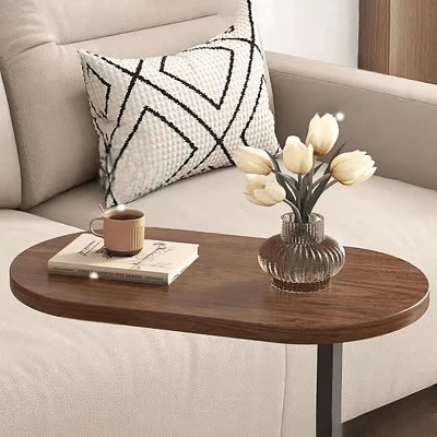 Table d'Appoint - C - shapedSideTable™ - Marron&Blanc - Maison Symphonie